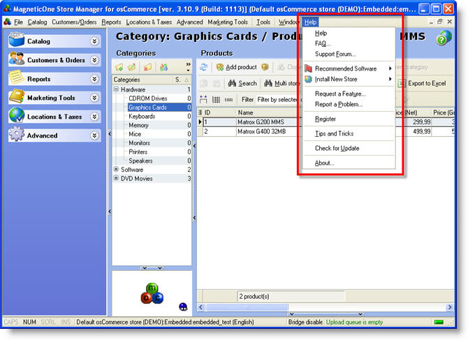 Help - Store Manager for osCommerce