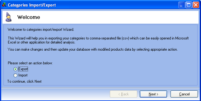 osCommerce Exporting Categories